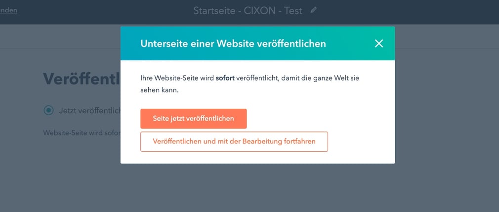 HubSpot Content Hub Website veröffentlichen