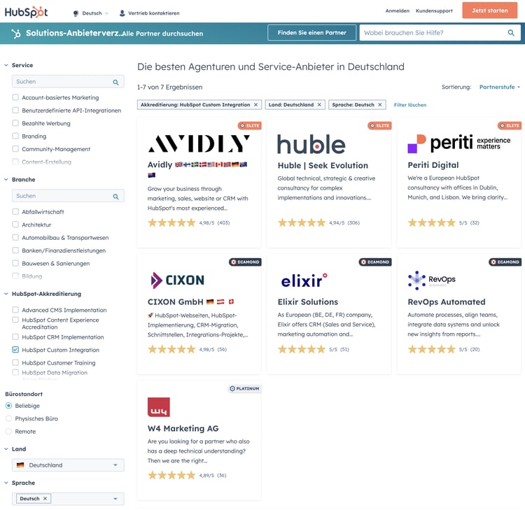 Custom Integration Accreditation Partner overview in the directory - CIXON is the only independent partner with Custom Integration Accreditation from HubSpot