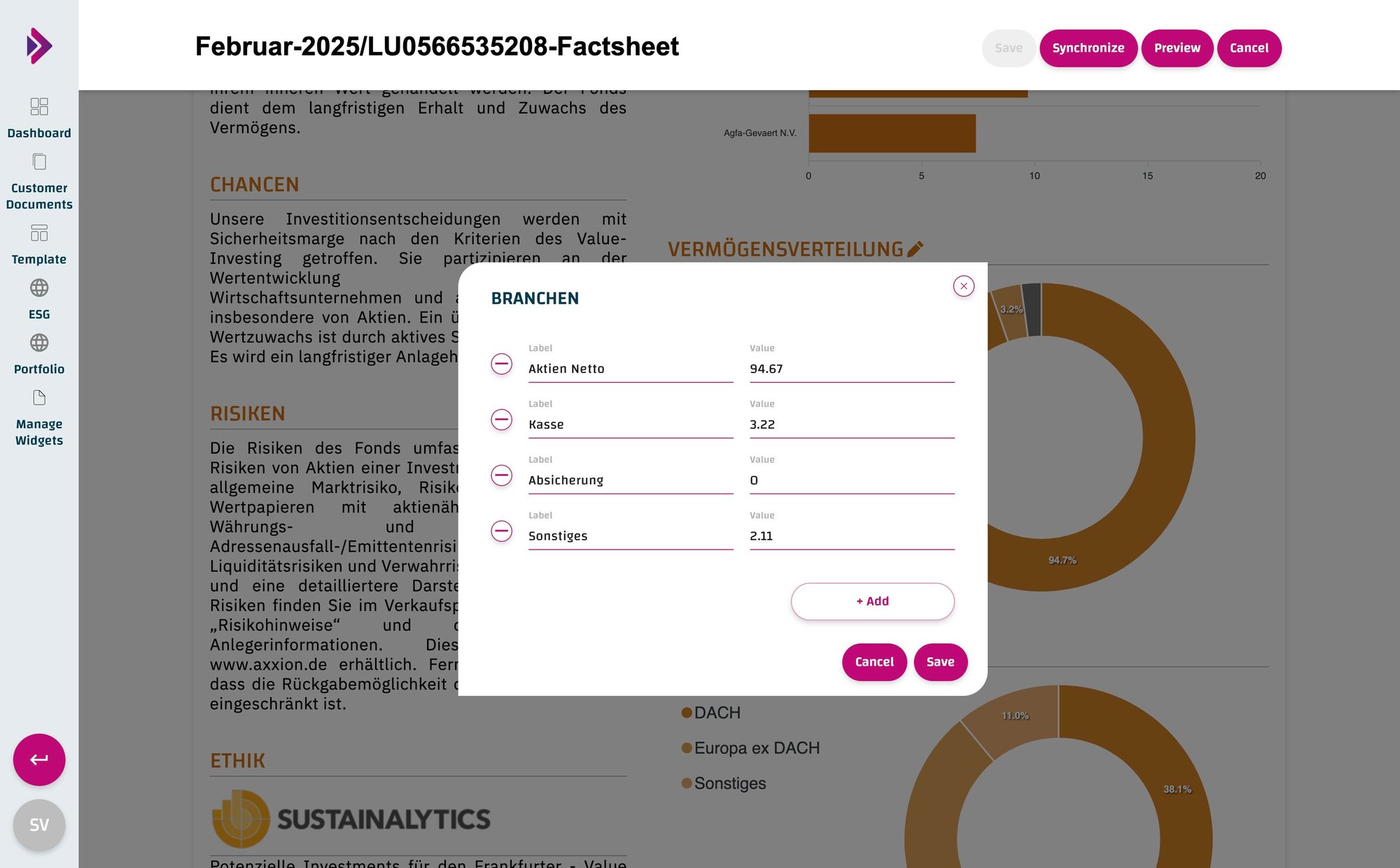 Factsheet - Updating the values