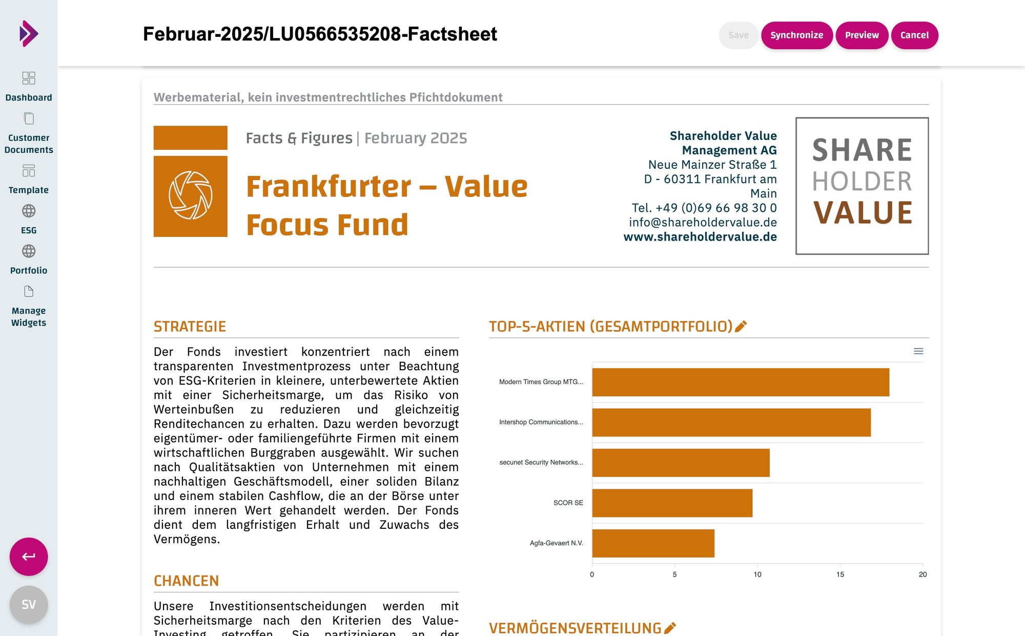 Factsheet - aktueller Monat
