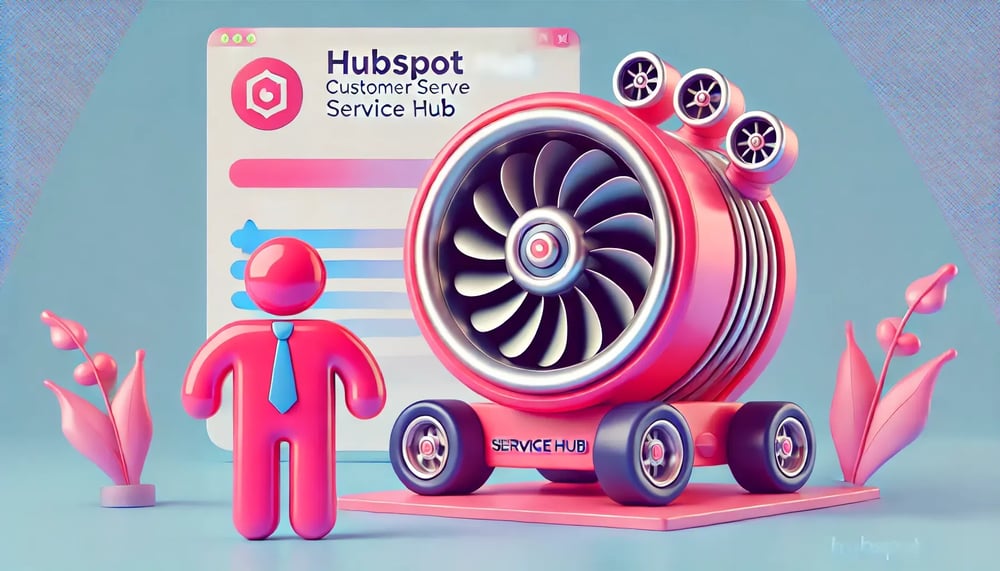 HubSpot Service Hub | Flugzeug Turbo Motor als Antrieb wie der Service Hub durch Automatiserung