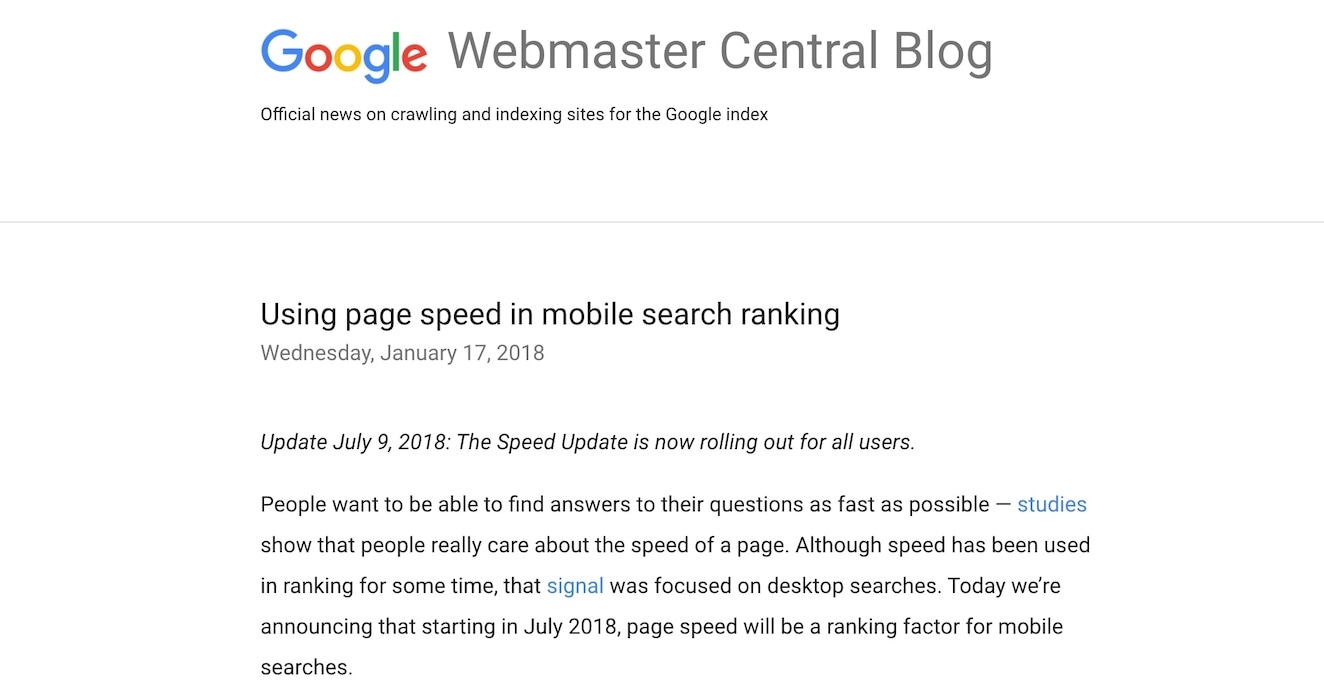 PageSpeed als offizieller mobiler Rankingfaktor