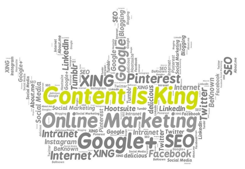 SEO 2020 - Content bleibt King - Bild von Krone mit Content-Plattformen