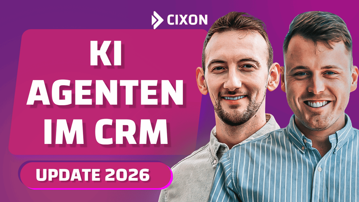 KI im CRM 2026 | Stefan Wendt & Dominik Enzler vor pinkem Hintergrund