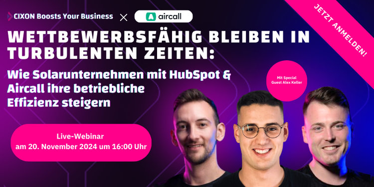Solarunternehmen x CIXON x Aircall | Cover Solarunternehmen x CIXON x Aircall | Cover