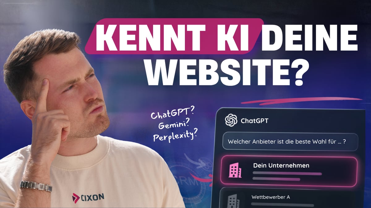 KI Sichtbarkeit für Deine Website | GEO, SEO & AEO erklärt | Stefan Wendt vor blauem Hintergrund, über ihm die SChrift 