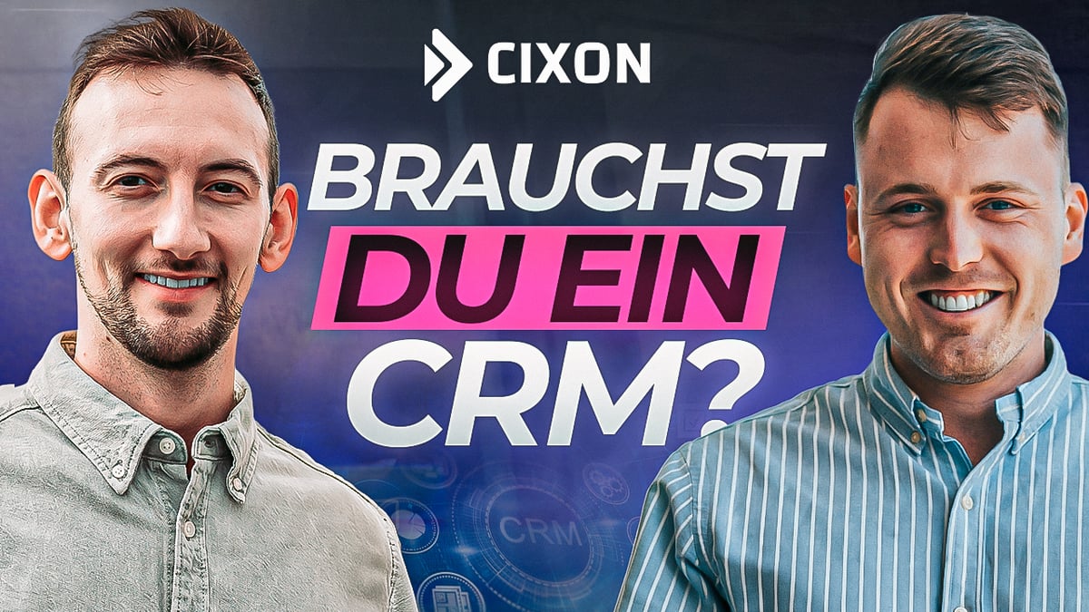 Brauchst Du ein CRM? | Stefan Wendt & Dominik Enzler vor dunklem Hintergrund 