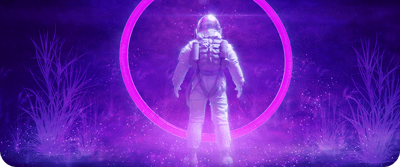 CIXON Showroom Case Studies und Kundenstimmen - Bild von Astronaut in Anzug der durch lila Kreis läuft