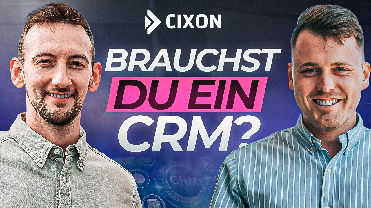 Brauchst Du ein CRM? | Stefan Wendt & Dominik Enzler vor dunklem Hintergrund 